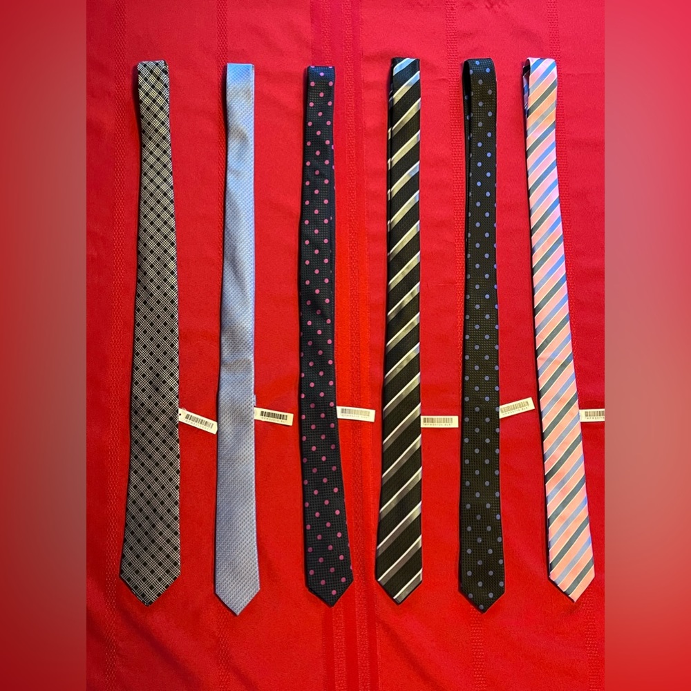 Lot of 5 Laurent Bennett Neck Ties Plus One Umo Lorenzo Tie NEW